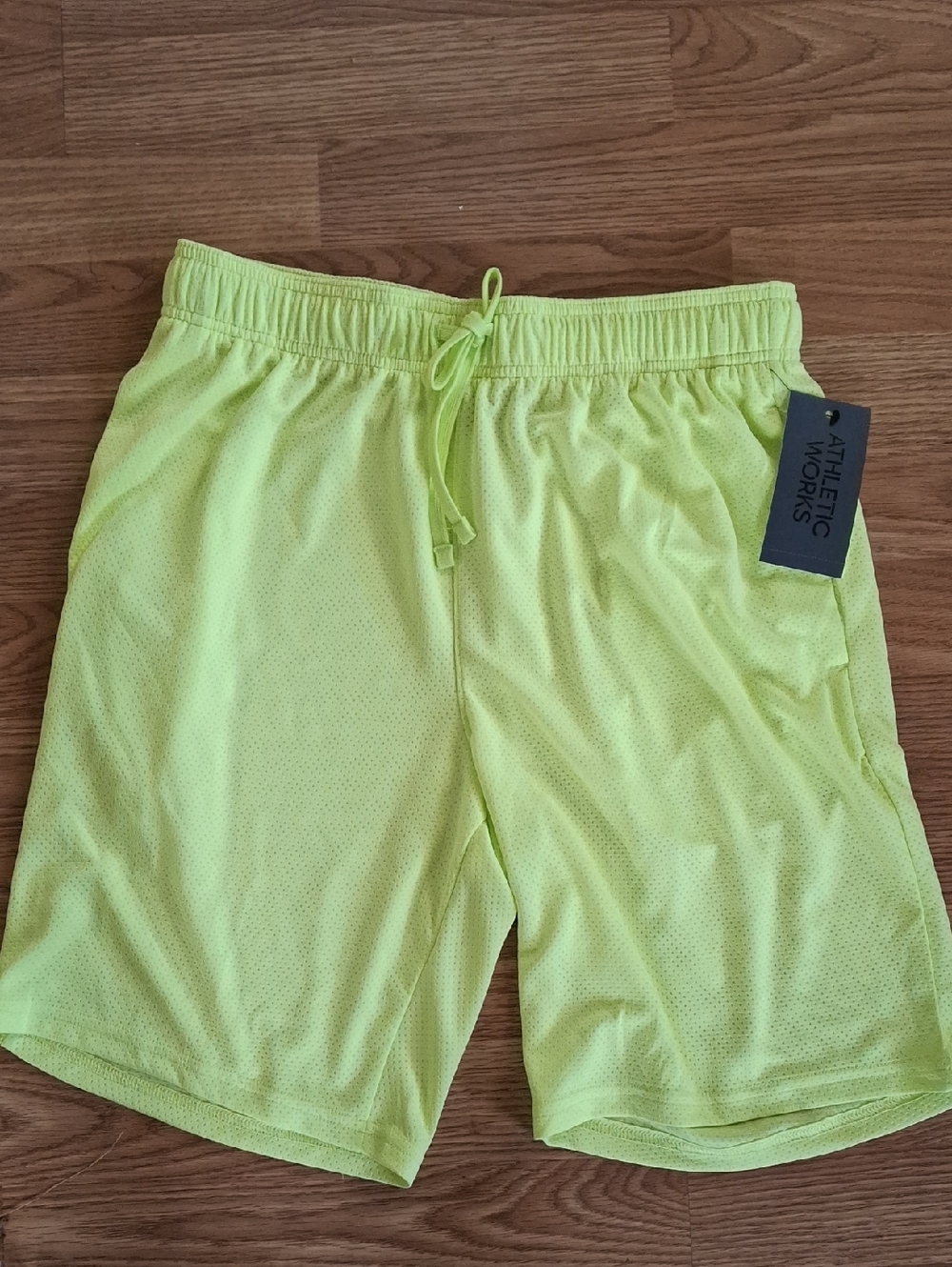 Athletic Works Neon Lime Men's Athletic Shorts (Mis387)